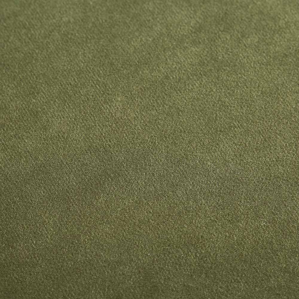 Canapé-lit Pienza en rotin, velours vert mousse et cadre en noyer