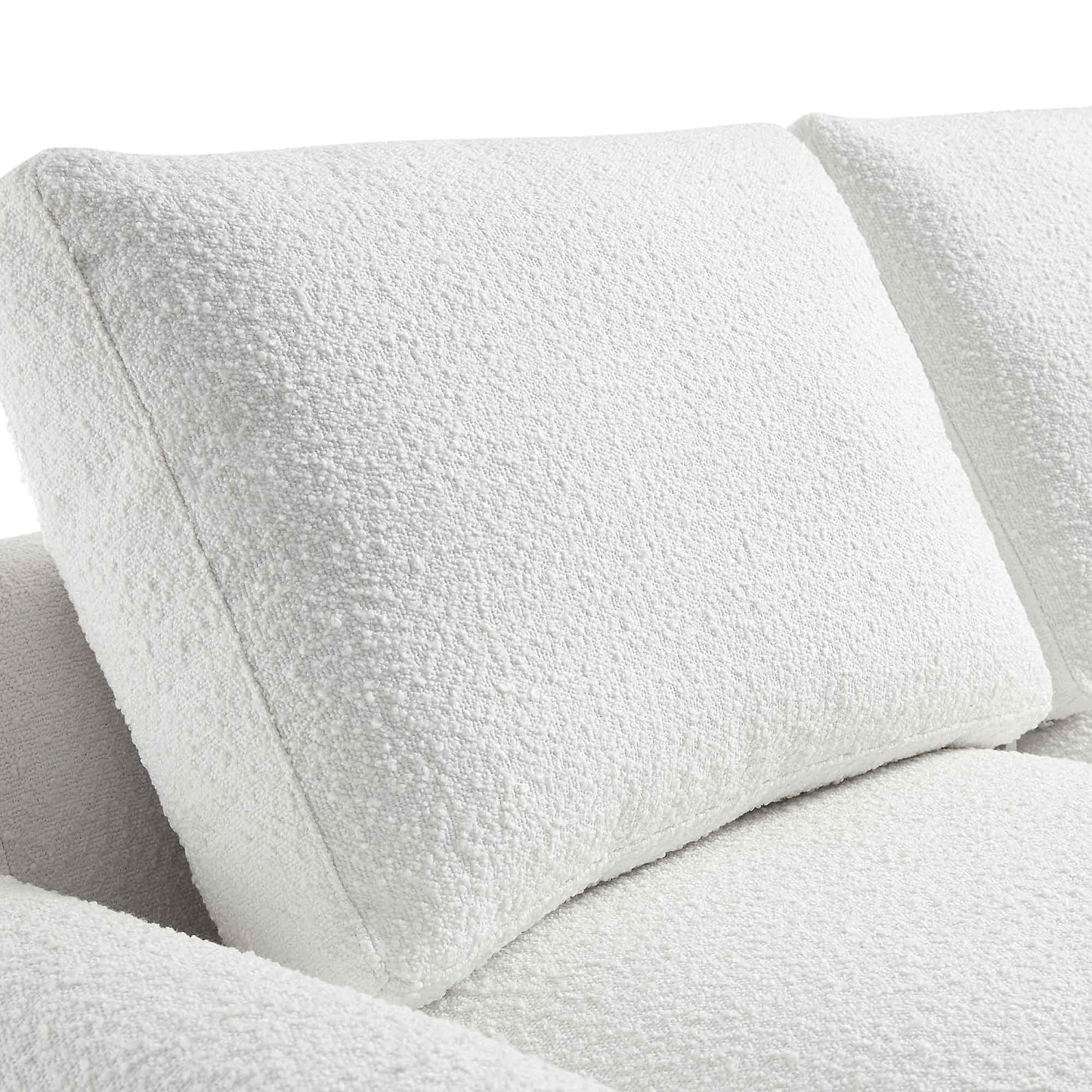 Canapé 2 places incurvé Hampstead White Boucle