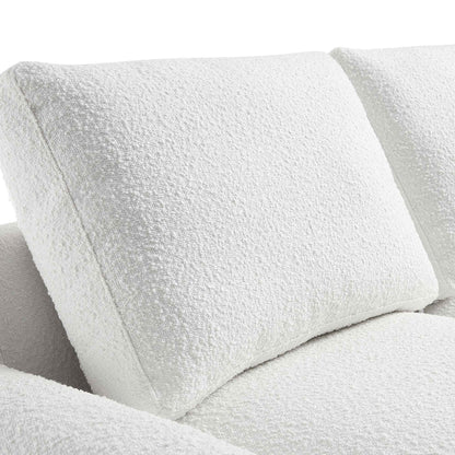 Canapé 2 places incurvé Hampstead White Boucle