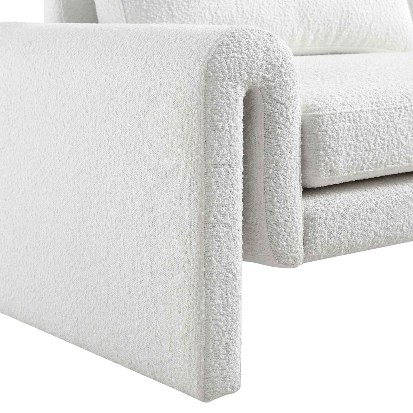 Canapé 3 places incurvé Hampstead White Boucle