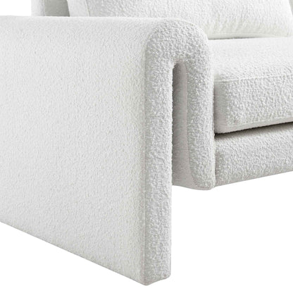 Canapé 3 places incurvé Hampstead White Boucle