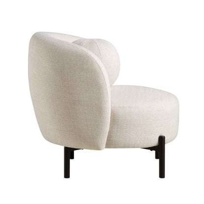 Fauteuil Amboise avec coussin boule, mélange de lin beige