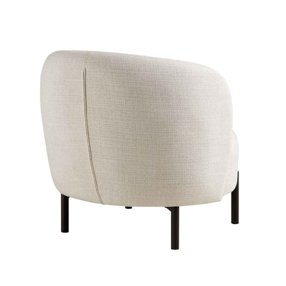 Fauteuil Amboise avec coussin boule, mélange de lin beige