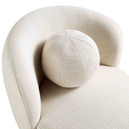 Fauteuil Amboise avec coussin boule, mélange de lin beige
