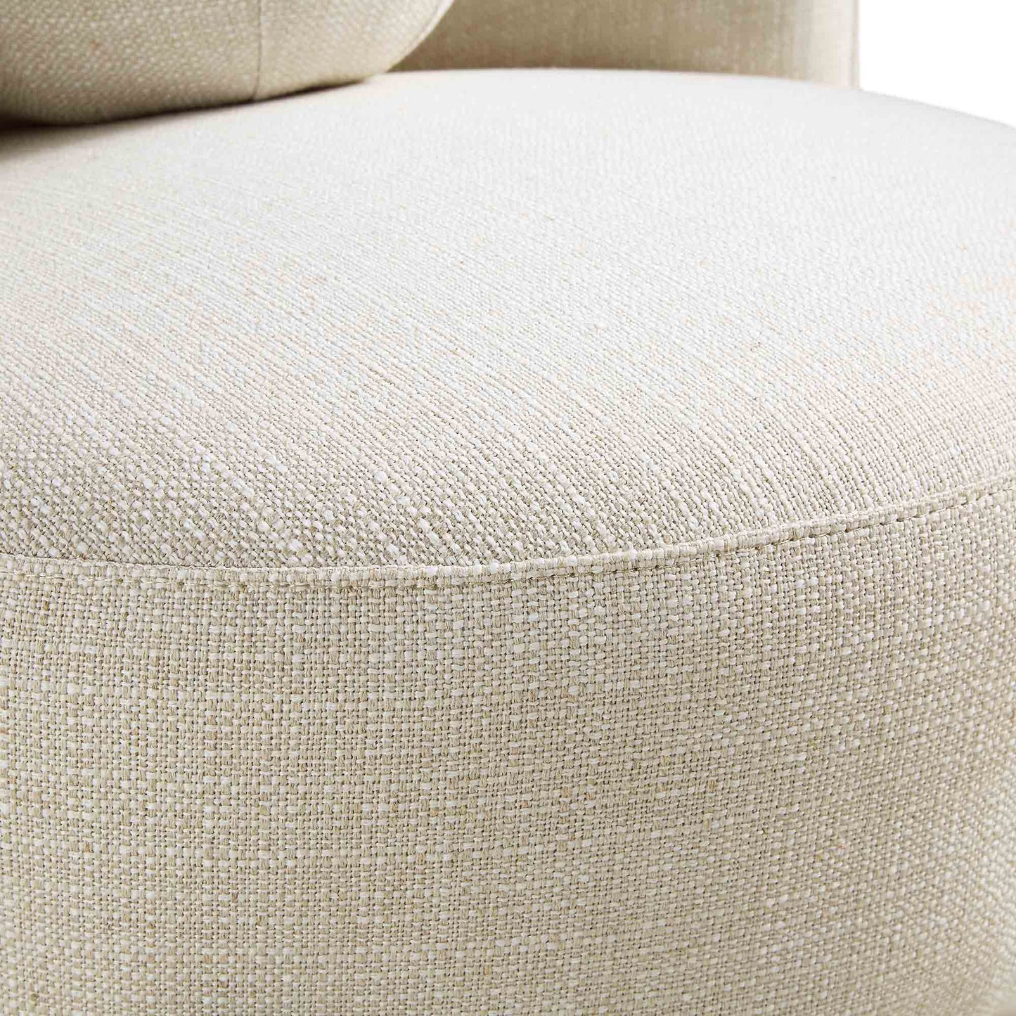 Fauteuil Amboise avec coussin boule, mélange de lin beige
