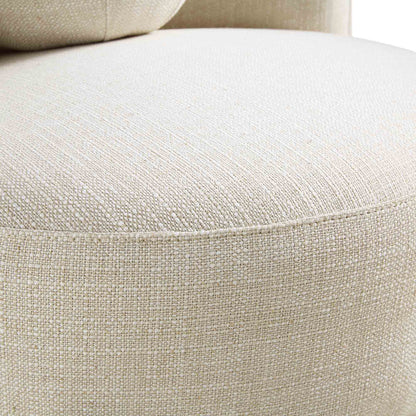 Fauteuil Amboise avec coussin boule, mélange de lin beige