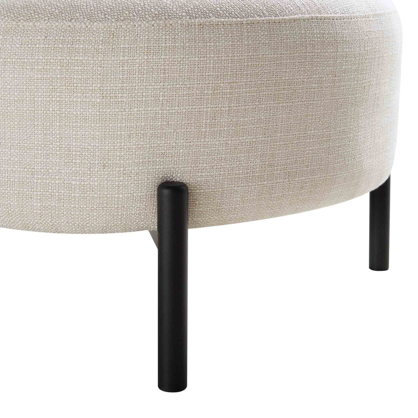 Fauteuil Amboise avec coussin boule, mélange de lin beige