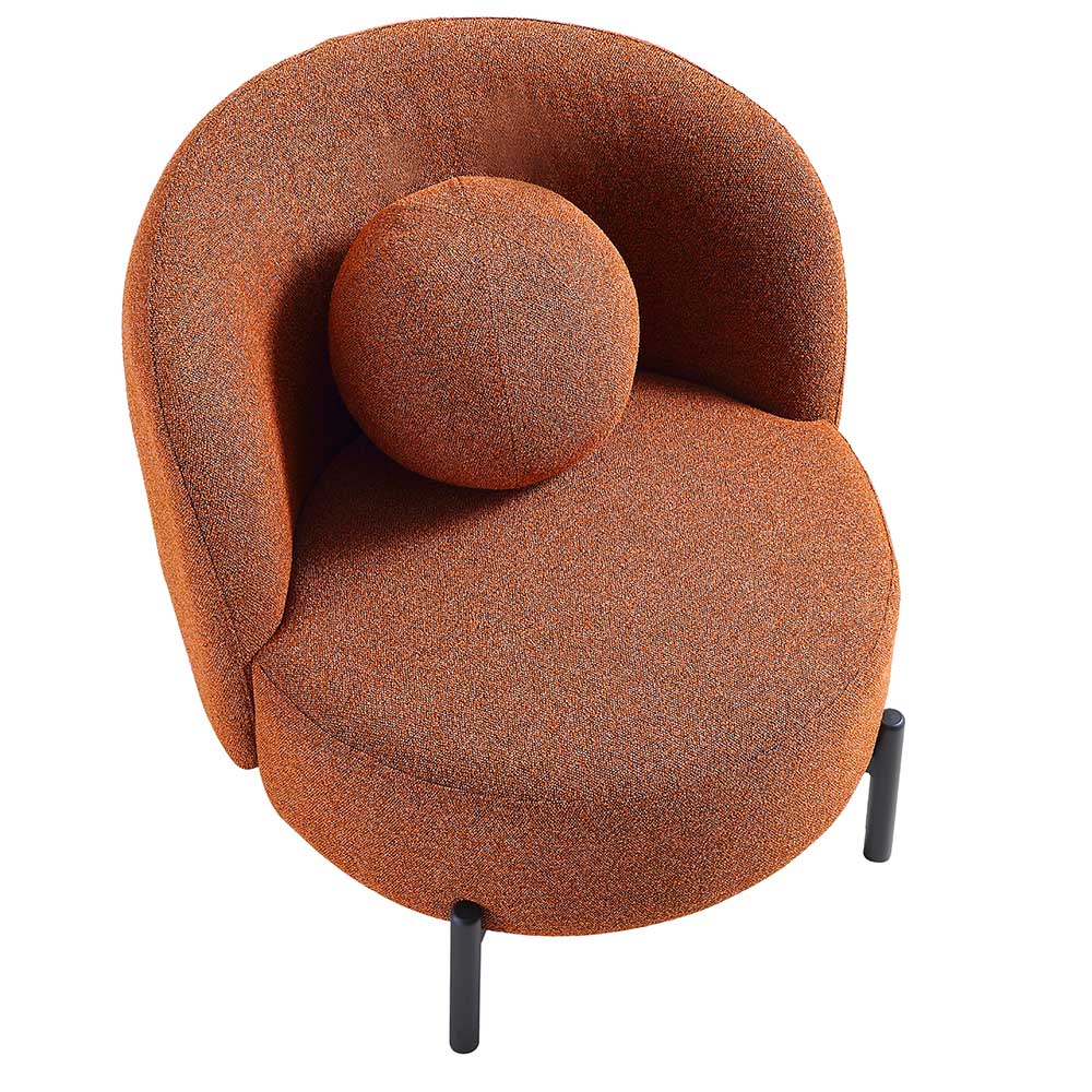 Fauteuil Amboise avec coussin boule, boucle brique