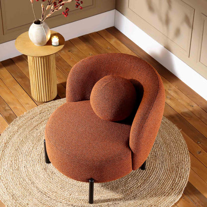 Fauteuil Amboise avec coussin boule, boucle brique