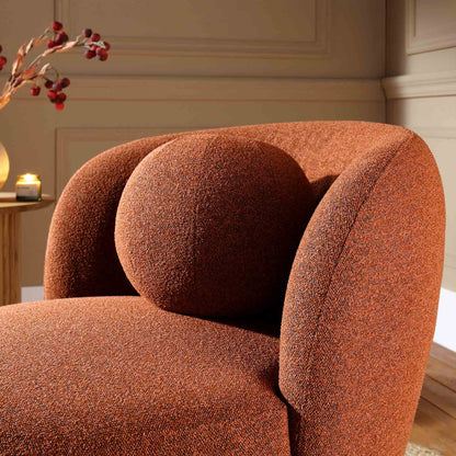 Fauteuil Amboise avec coussin boule, boucle brique