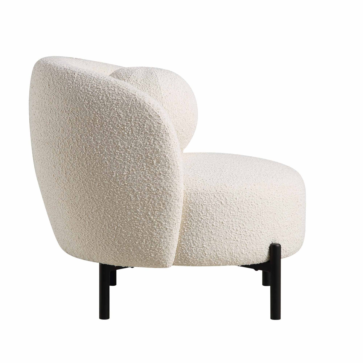 Fauteuil Amboise avec coussin boule, boucle écrue