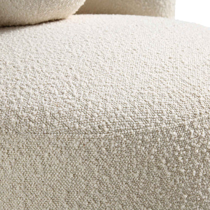 Fauteuil Amboise avec coussin boule, boucle écrue