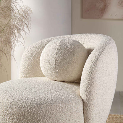 Fauteuil Amboise avec coussin boule, boucle écrue
