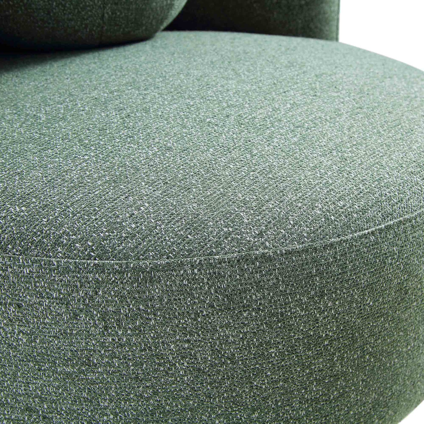Fauteuil Amboise avec coussin boule, tissu texturé vert épicéa