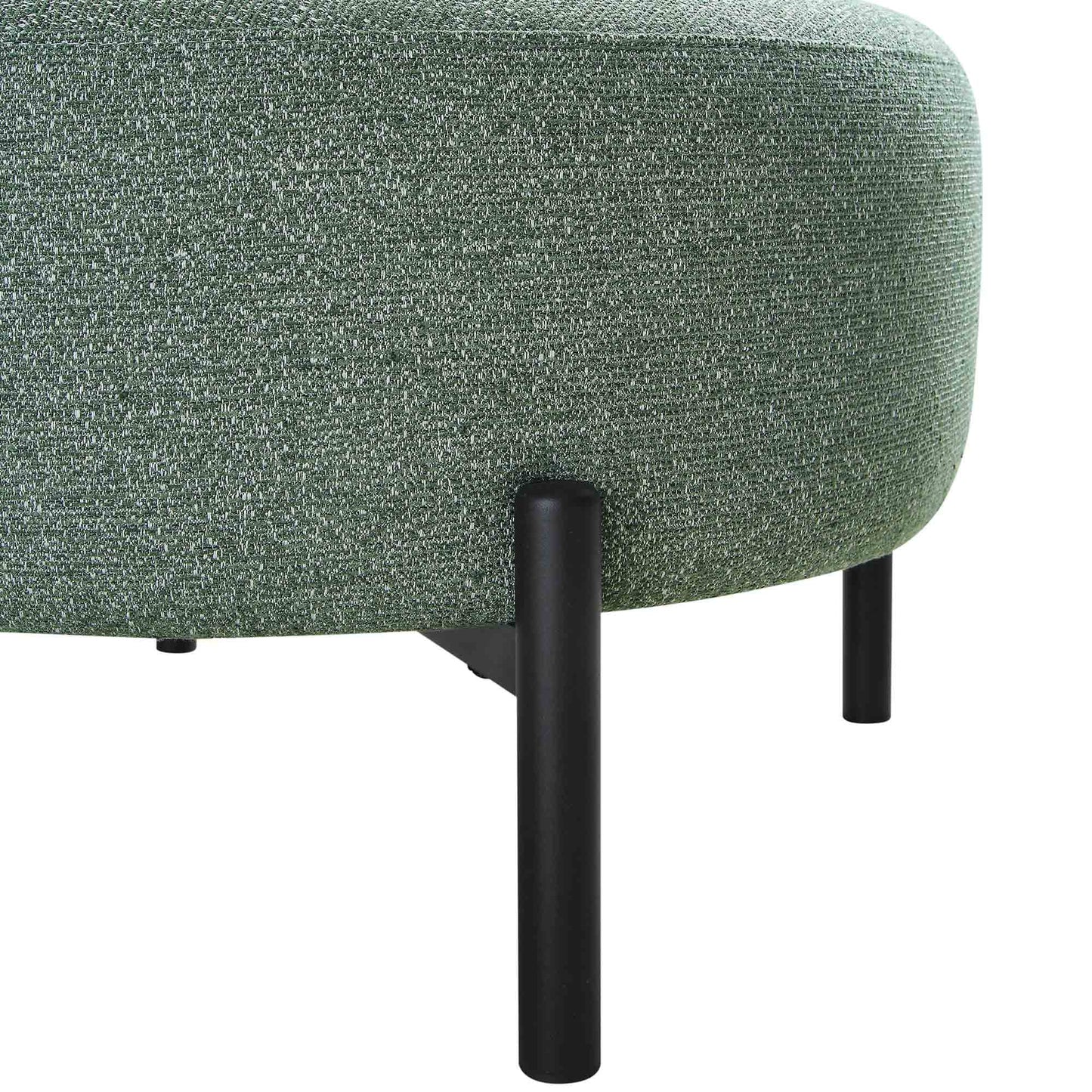 Fauteuil Amboise avec coussin boule, tissu texturé vert épicéa