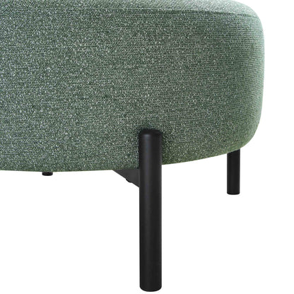 Fauteuil Amboise avec coussin boule, tissu texturé vert épicéa