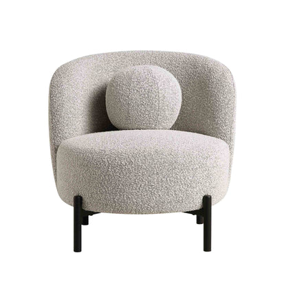 Fauteuil Amboise avec coussin boule, boucle gris brume