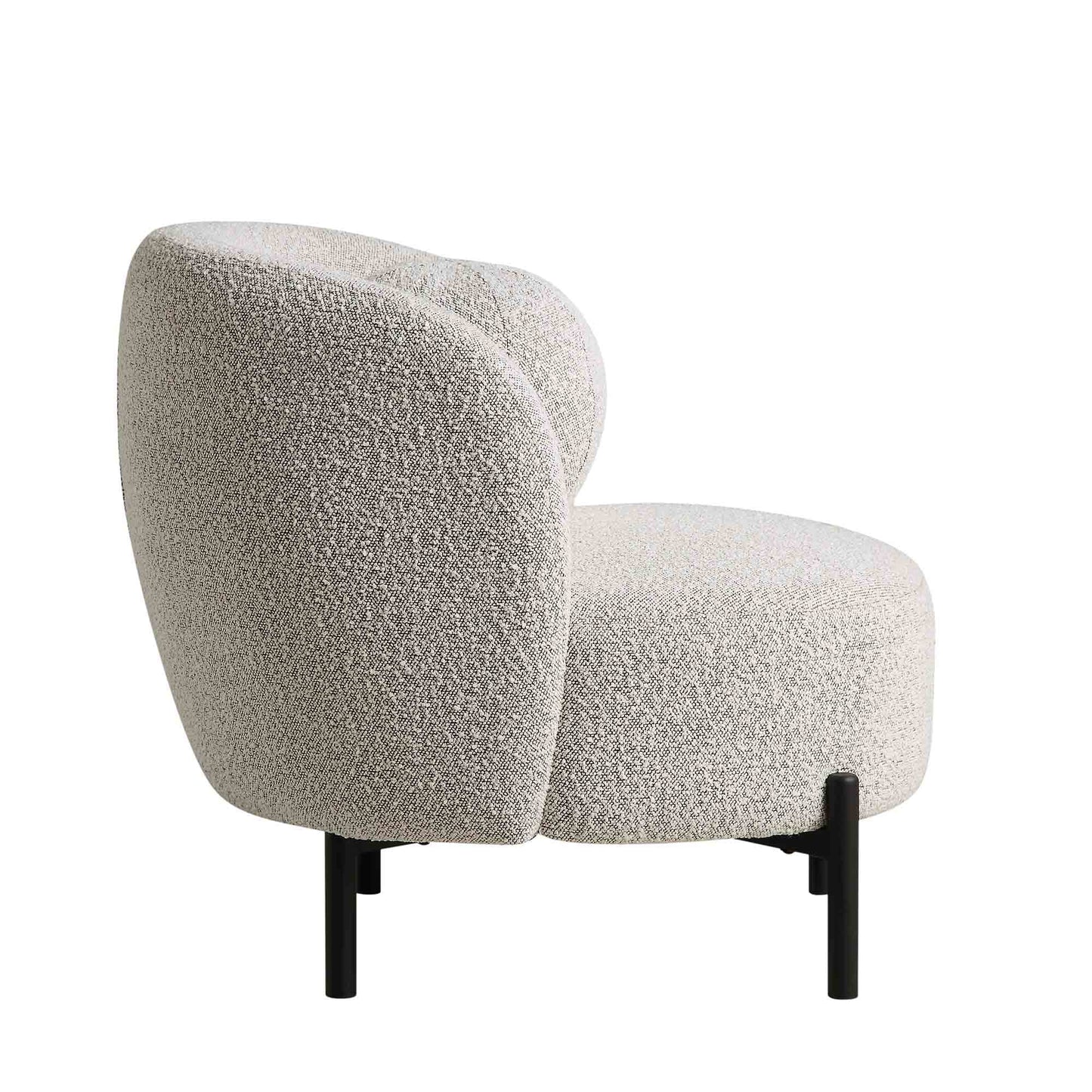 Fauteuil Amboise avec coussin boule, boucle gris brume