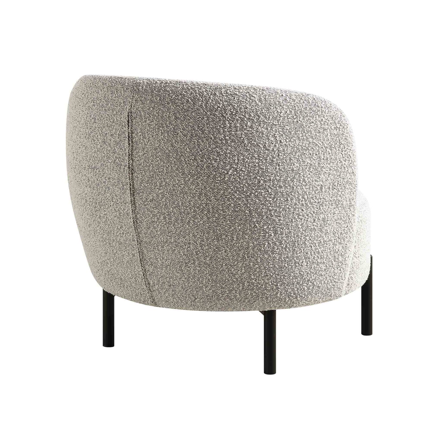 Fauteuil Amboise avec coussin boule, boucle gris brume