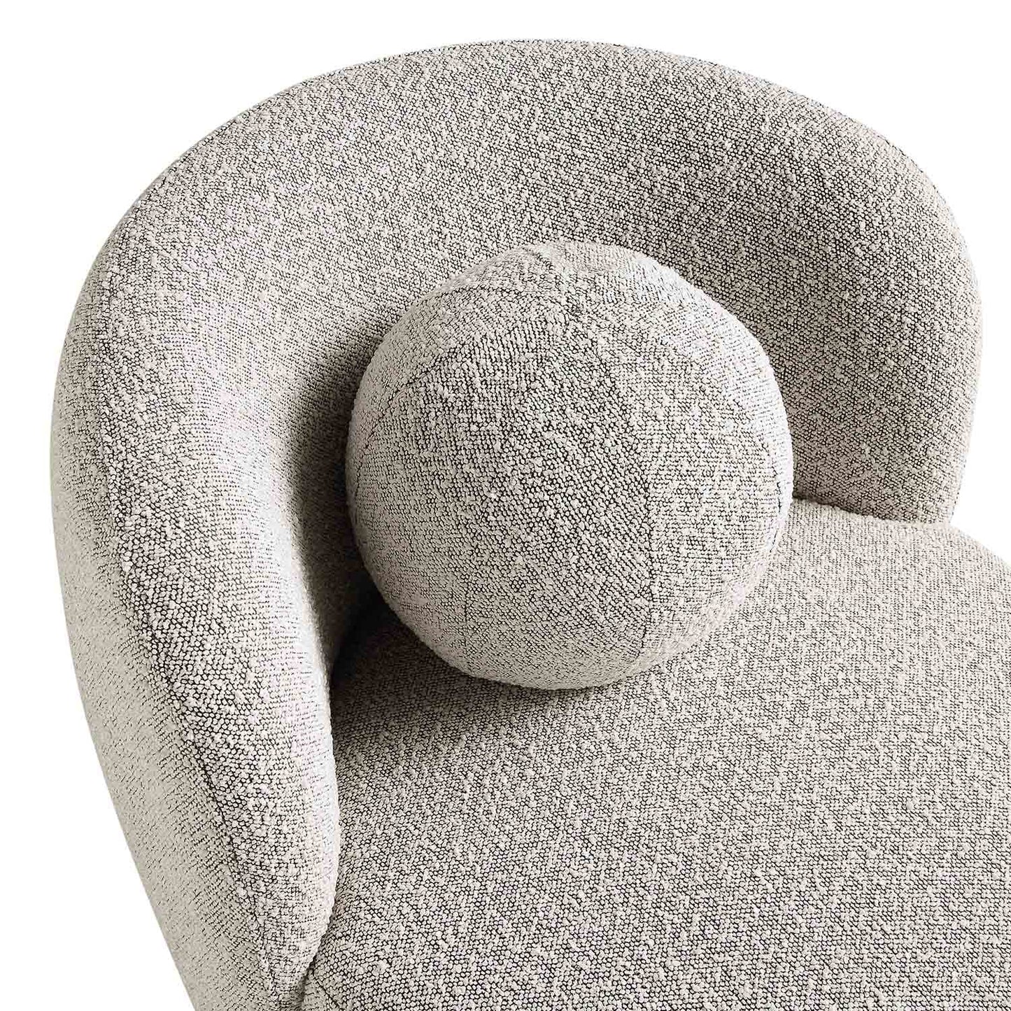 Fauteuil Amboise avec coussin boule, boucle gris brume