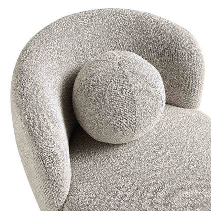 Fauteuil Amboise avec coussin boule, boucle gris brume