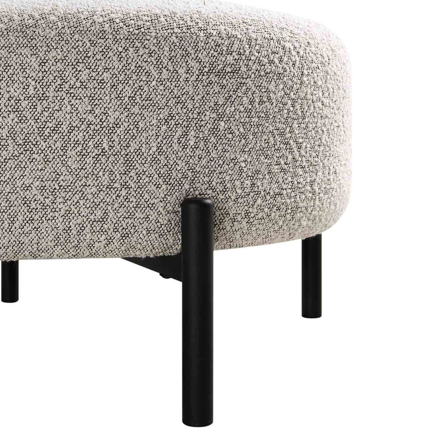 Fauteuil Amboise avec coussin boule, boucle gris brume