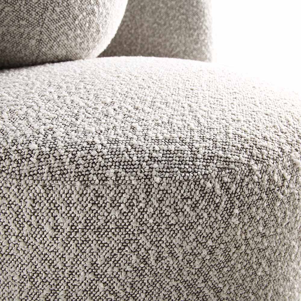 Fauteuil Amboise avec coussin boule, boucle gris brume