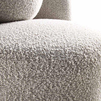 Fauteuil Amboise avec coussin boule, boucle gris brume