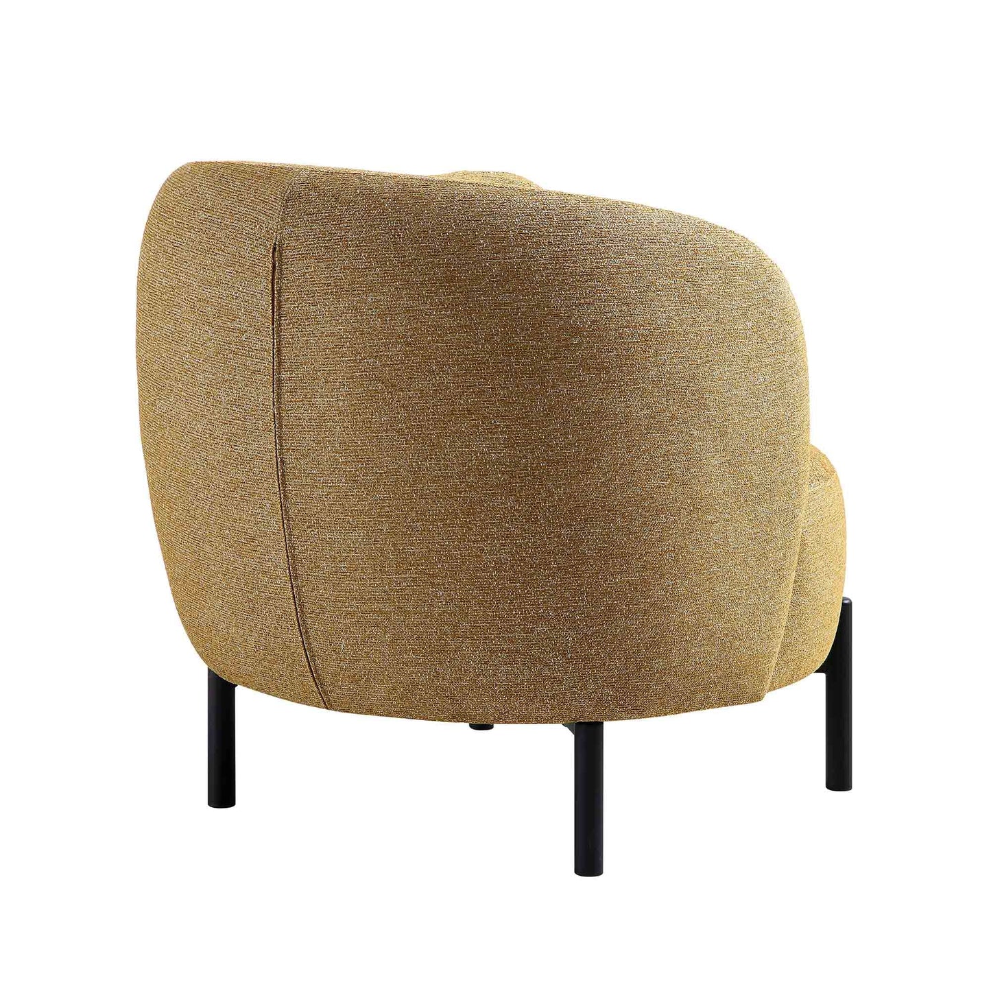 Fauteuil Amboise avec coussin boule, tissu texturé souci