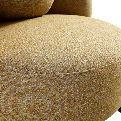 Fauteuil Amboise avec coussin boule, tissu texturé souci