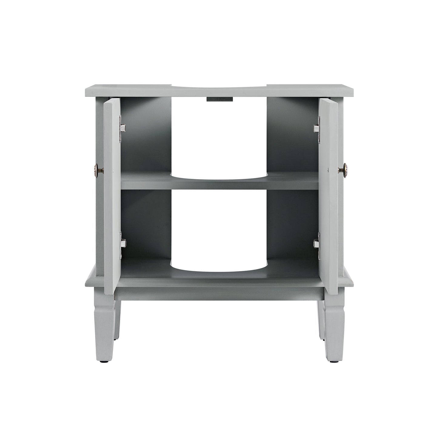 Meuble sous-lavabo de salle de bain sculpté Chantilly gris moyen