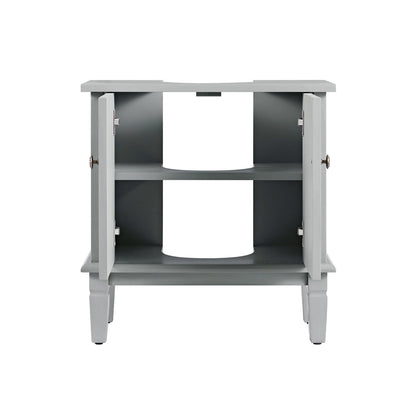 Meuble sous-lavabo de salle de bain sculpté Chantilly gris moyen