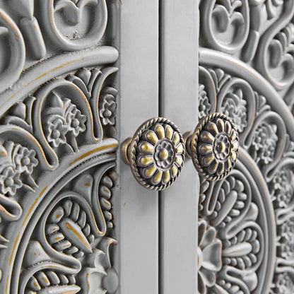 Meuble sous-lavabo de salle de bain sculpté Chantilly gris moyen