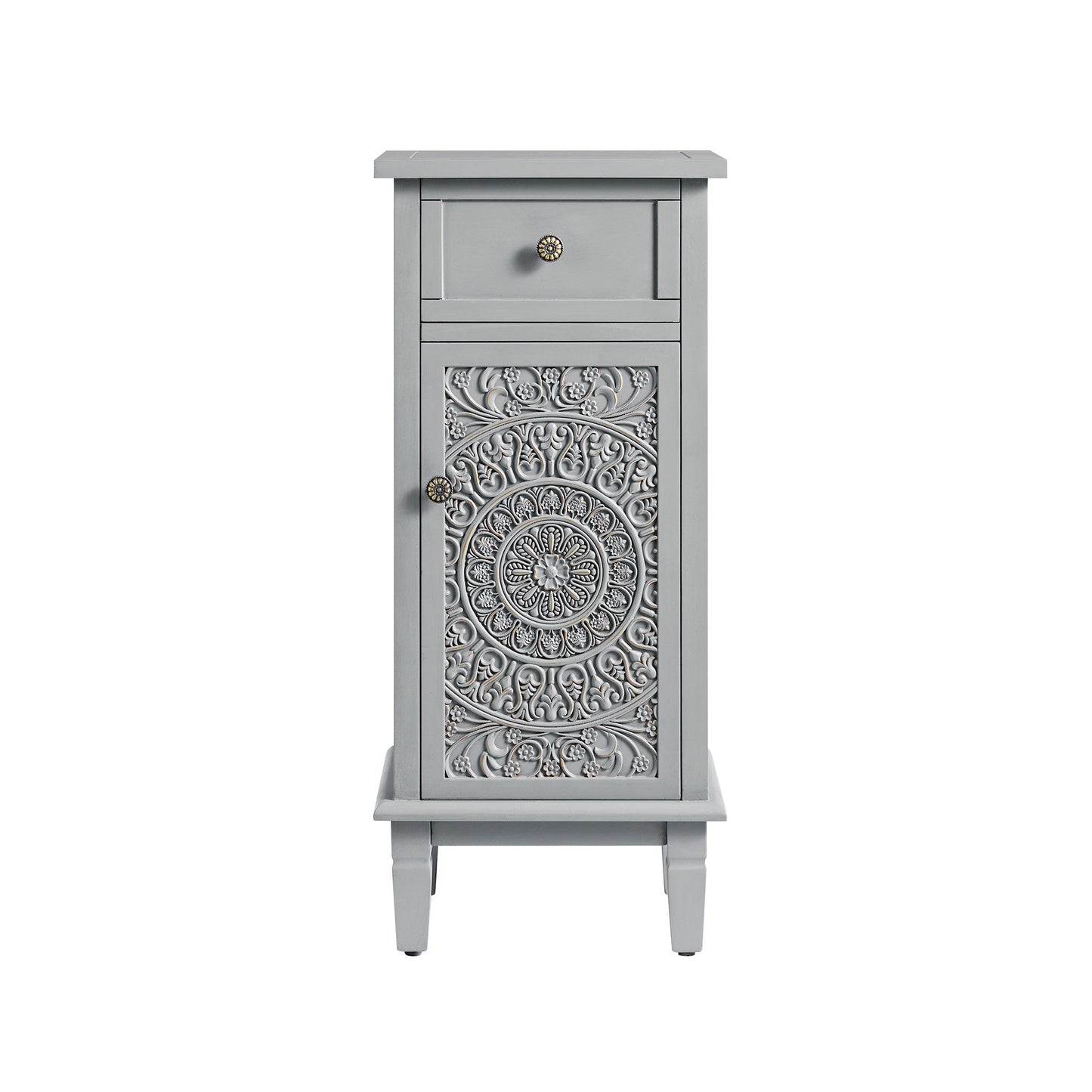 Armoire de salle de bain sculptée Chantilly gris moyen