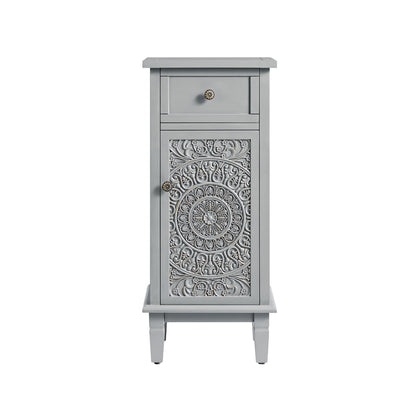 Armoire de salle de bain sculptée Chantilly gris moyen