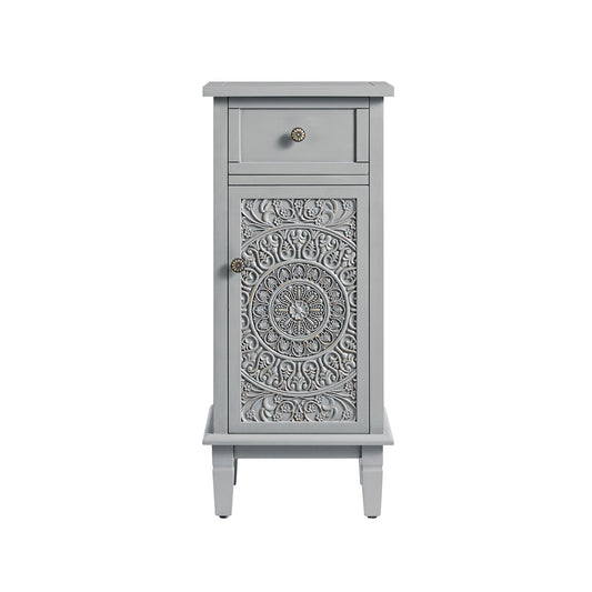 Armoire de salle de bain sculptée Chantilly gris moyen