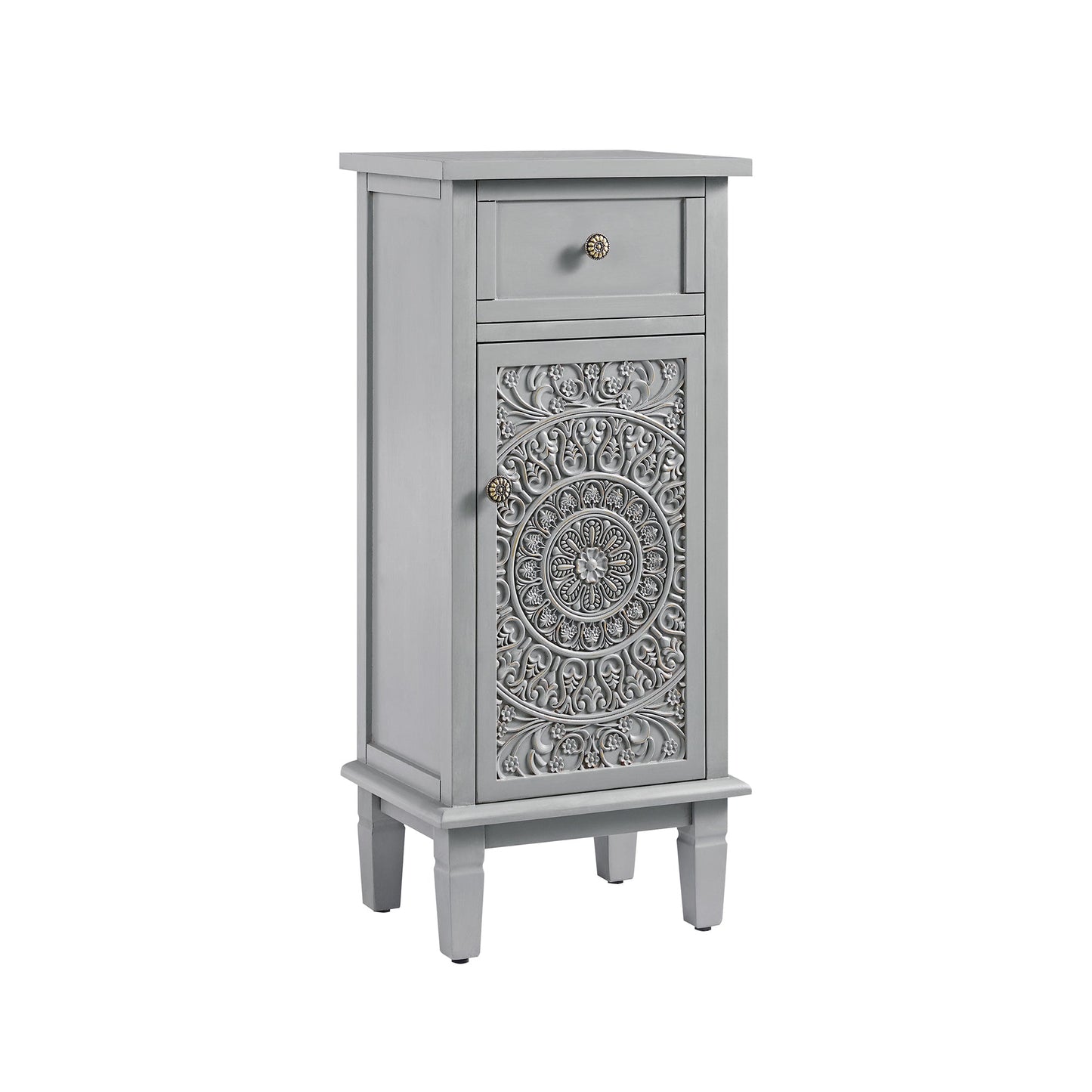 Armoire de salle de bain sculptée Chantilly gris moyen