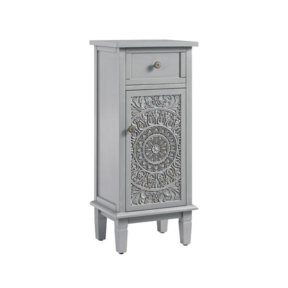Armoire de salle de bain sculptée Chantilly gris moyen
