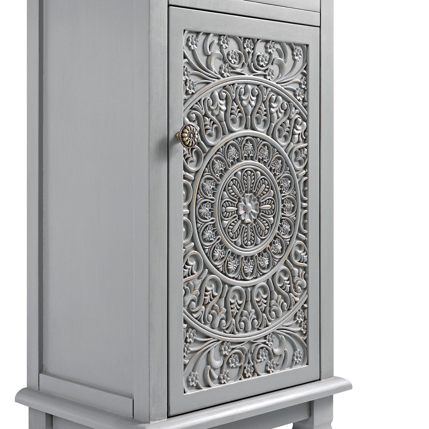 Armoire de salle de bain sculptée Chantilly gris moyen