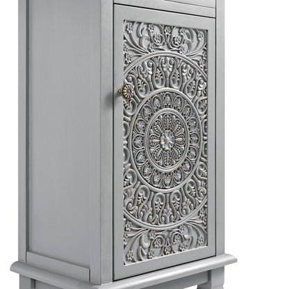 Armoire de salle de bain sculptée Chantilly gris moyen