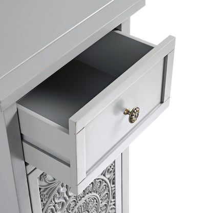 Armoire de salle de bain sculptée Chantilly gris moyen