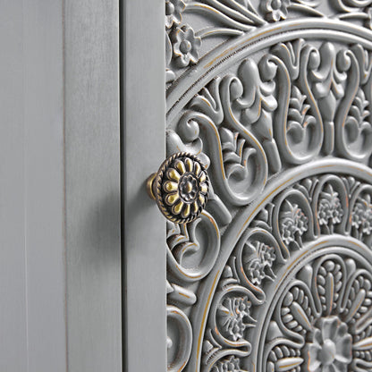 Armoire de salle de bain sculptée Chantilly gris moyen