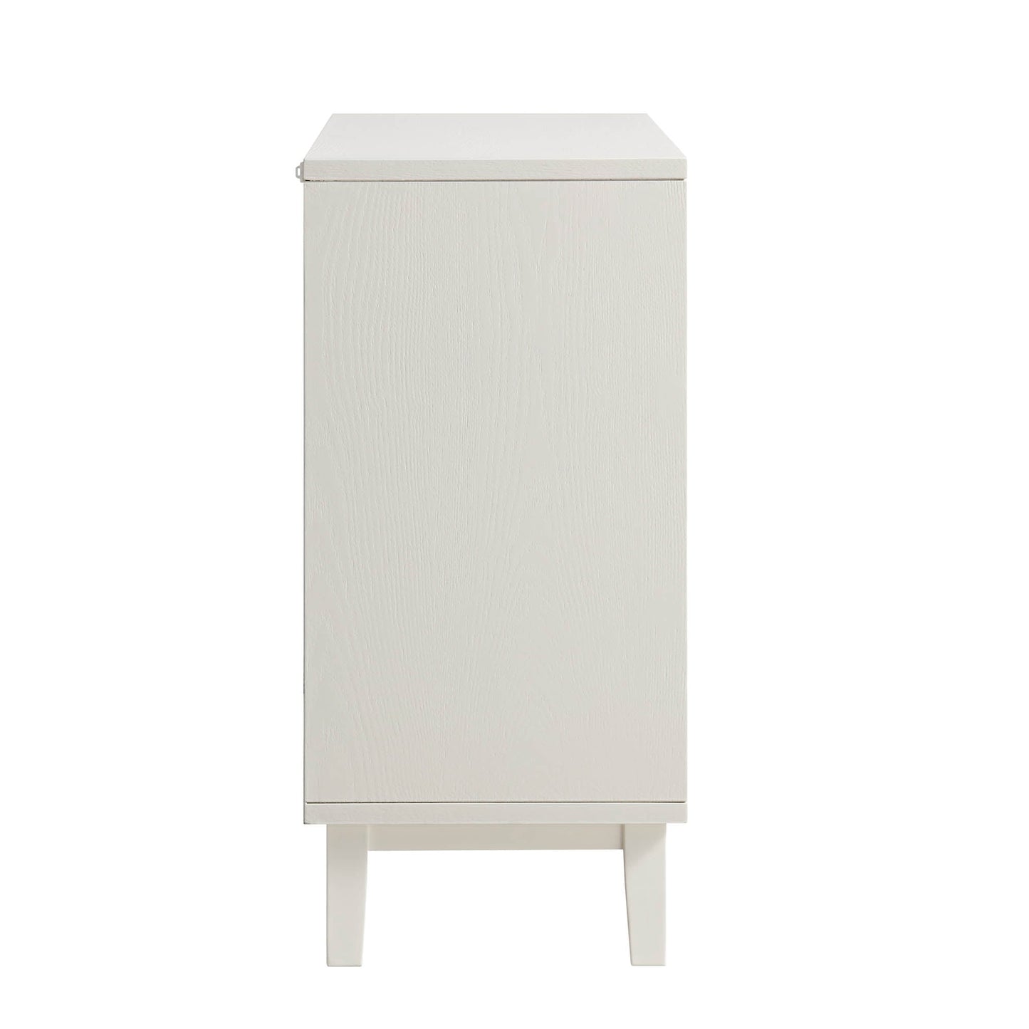 Buffet Bianca Chip sculpté 1 porte 3 tiroirs, beige sable et ivoire