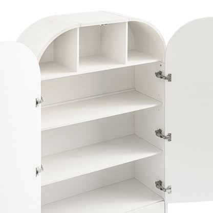 Grand meuble de rangement Maude, frêne blanc lavé avec raphia