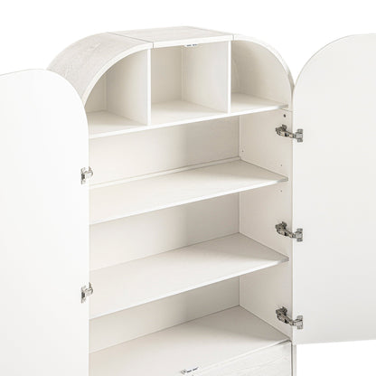 Grand meuble de rangement Maude, frêne blanc lavé