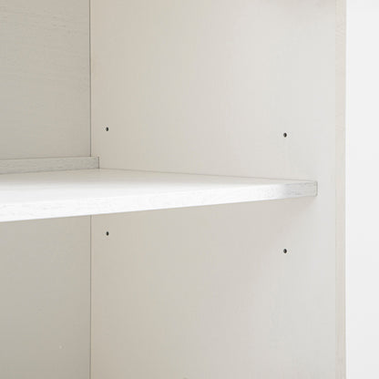 Grand meuble de rangement Maude, frêne blanc lavé avec raphia