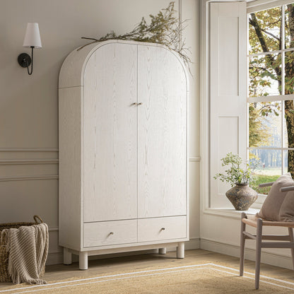 Grand meuble de rangement Maude, frêne blanc lavé