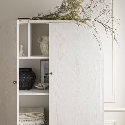 Grand meuble de rangement Maude, frêne blanc lavé