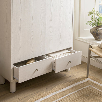 Grand meuble de rangement Maude, frêne blanc lavé