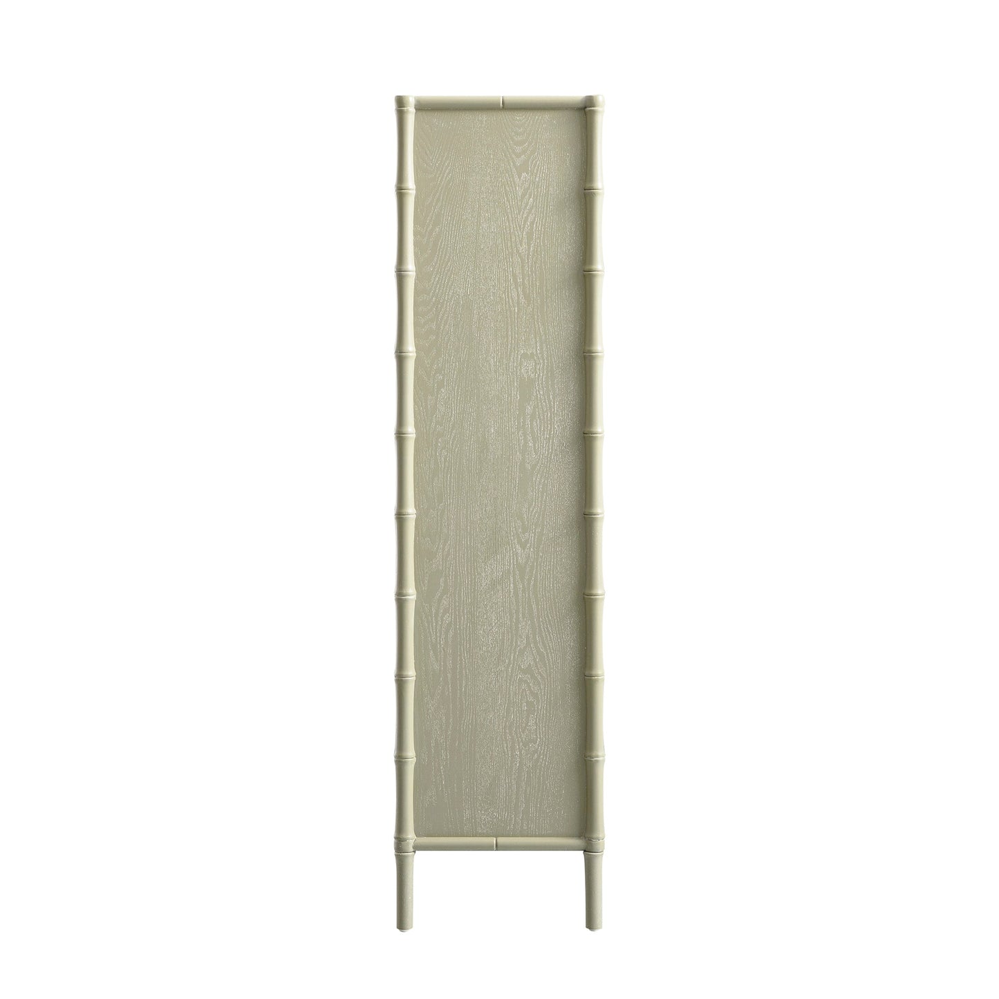 Armoire 2 portes Elstowe en imitation bambou et verre cannelé, vert sauge